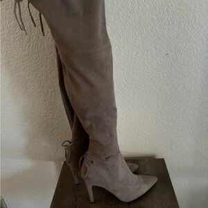 Guess Suede Knee-High Boots with Heel, gently worn